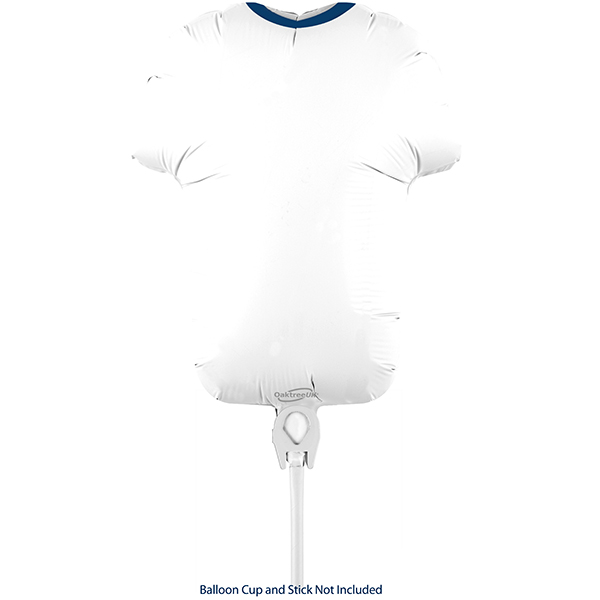 (image for) 11" White/Blue Metallic Sports Shirt Air Fill Foil Balloons