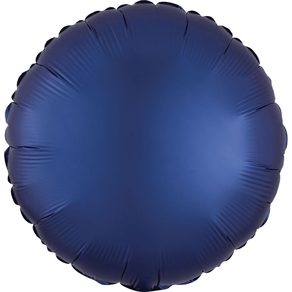 18" Satin Luxe Navy Blue Sateen Circle Foil Balloons