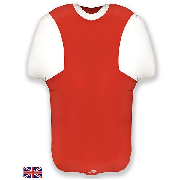 (image for) 24" Red And White Metallic Sports Shirt Shape Balloons