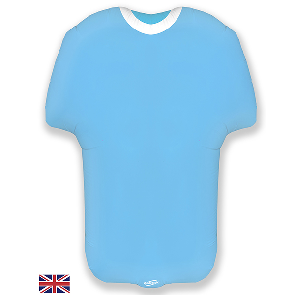 (image for) 24" Light Blue Metallic Sports Shirt Shape Balloons