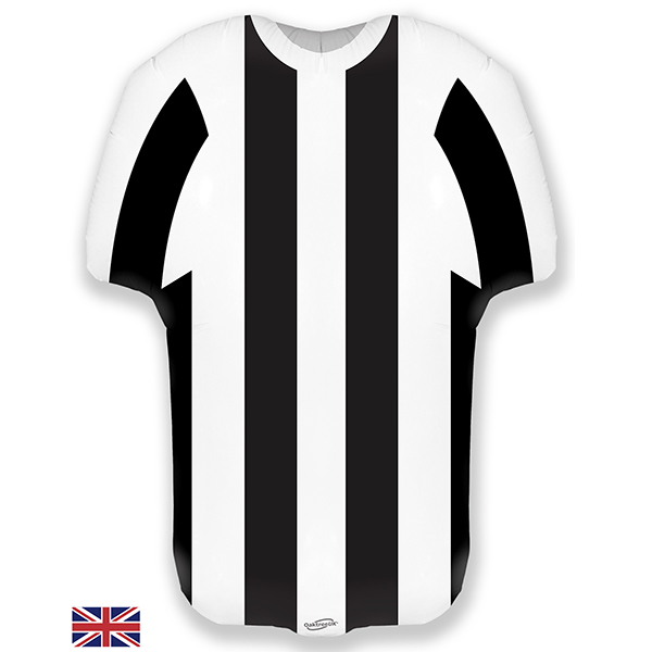 (image for) 24" Black And White Stripe Metallic Sports Shirt Shape Balloons