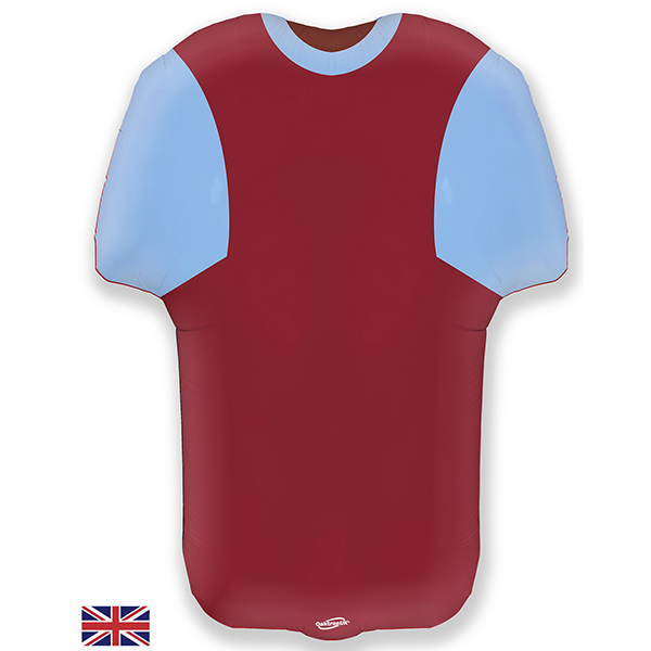 24" Blue And Claret Metallic Sports Shirt Shape Balloons