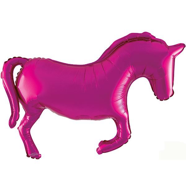 35" Pink Solid Colour Horse Shape Balloon