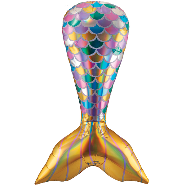37" Iridescent Mermaid Tail Supershape Balloons