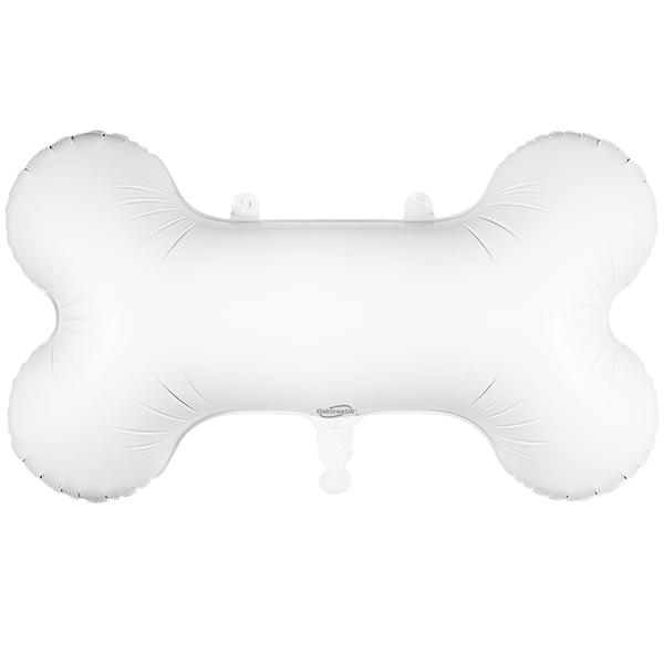 29" White Dog Bone Supershape Foil Balloons