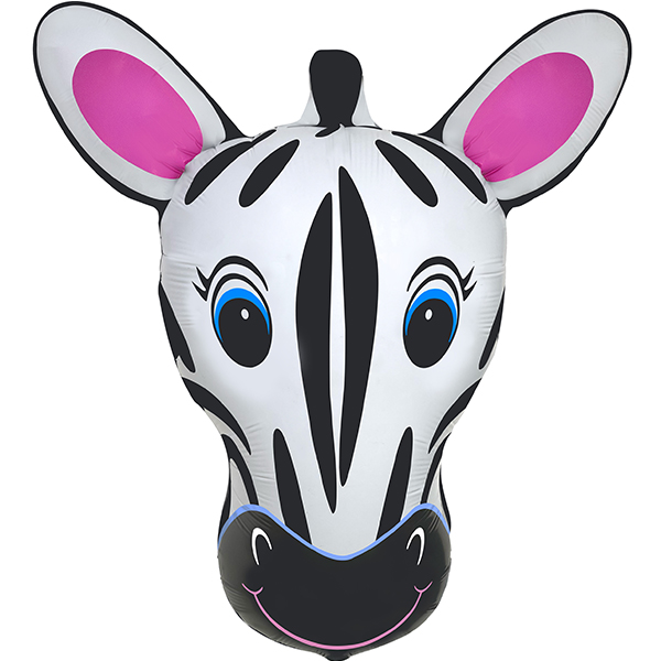 (image for) Zebra Head Supershape Foil Balloons