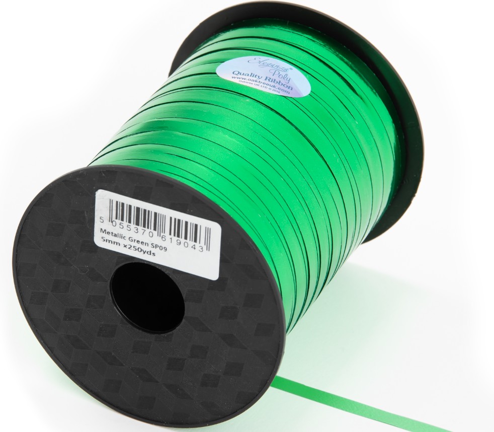 (image for) Eleganza Metallic Green Curling Ribbon 250m