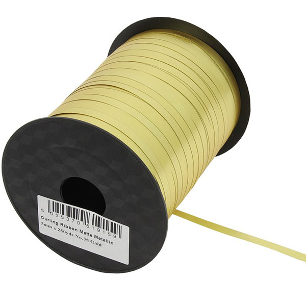 (image for) Eleganza Matte Metallic Gold Curling Ribbon 250yds