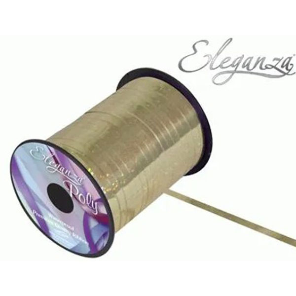 Eleganza Metallic Holographic Gold Curling Ribbons 250 Yards