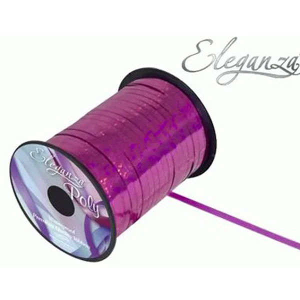 Eleganza Metallic Holographic Fuchsia Pink Curling Ribbons 250 Yards