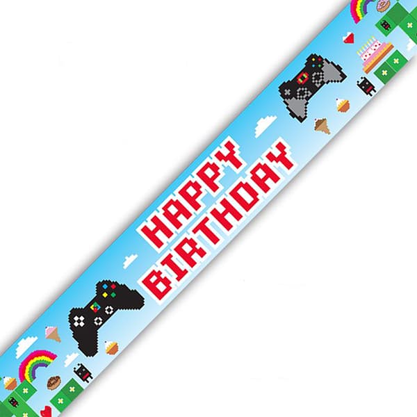 Blox Game Happy Birthday Holographic Banner