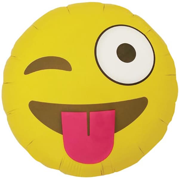 18" Emoticon Winking Foil Balloons