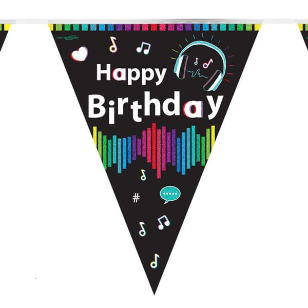 Music Media Happy Birthday Bunting