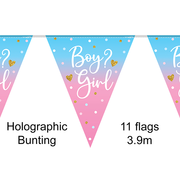 Boy Girl Holographic Bunting