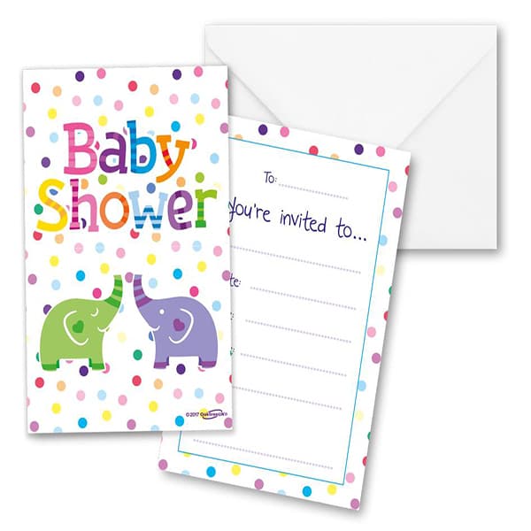 (image for) Baby Shower Elephants Invites 8pk