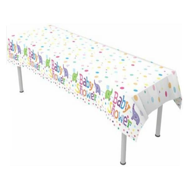 Baby Shower Elephants Plastic Tablecover 1pk