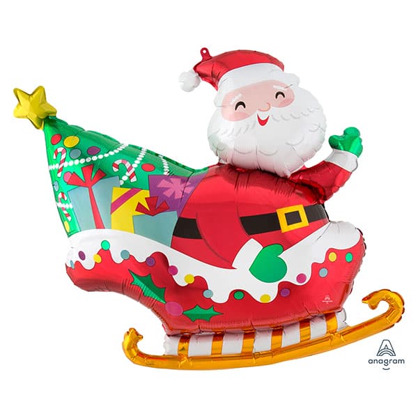 Santa's Sleigh Supershape XL Foil Balloons
