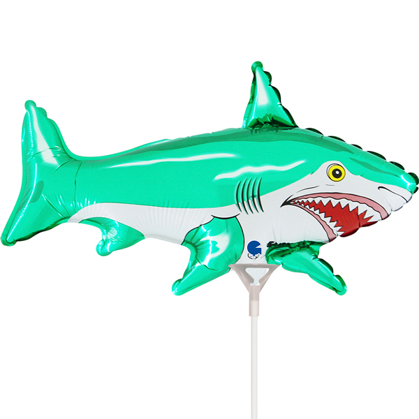(image for) 14" Green Shark Air Fill Foil Balloons