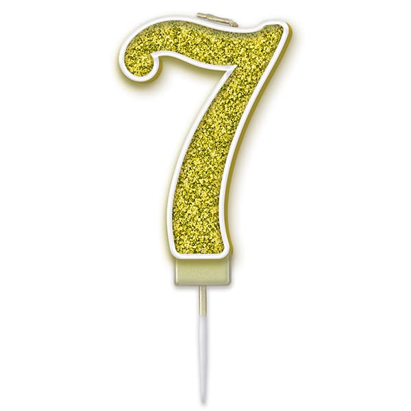 Gold Sparkling Fizz Number 7 Candle Pick