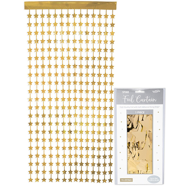 Metallic Gold Star Foil Door Curtains