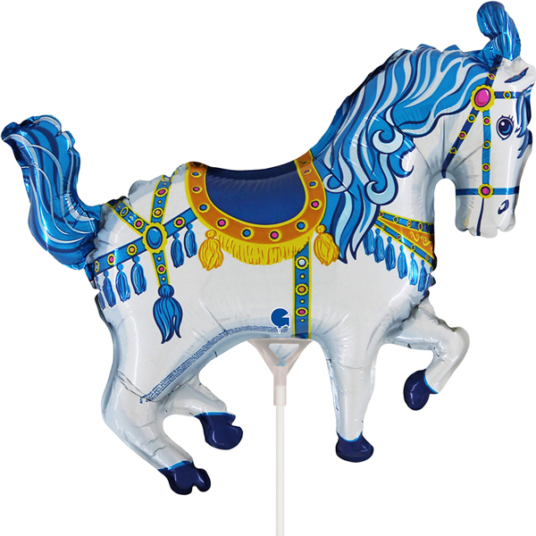 (image for) 14" Blue Circus Horse Air Fill Mini Shape