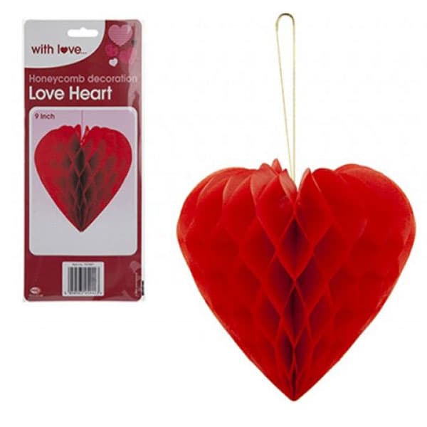 (image for) 9" Hanging HoneyComb Heart