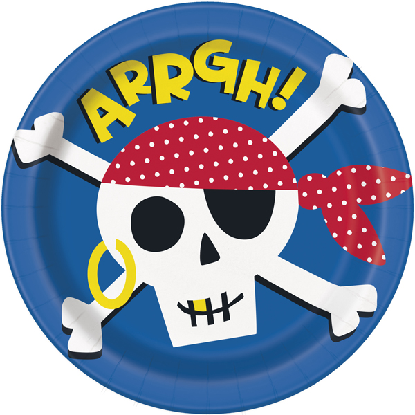 9" Ahoy Pirate Paper Plates 8pk