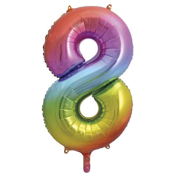 (image for) 34" Unique Rainbow Number 8 Supershape Balloons