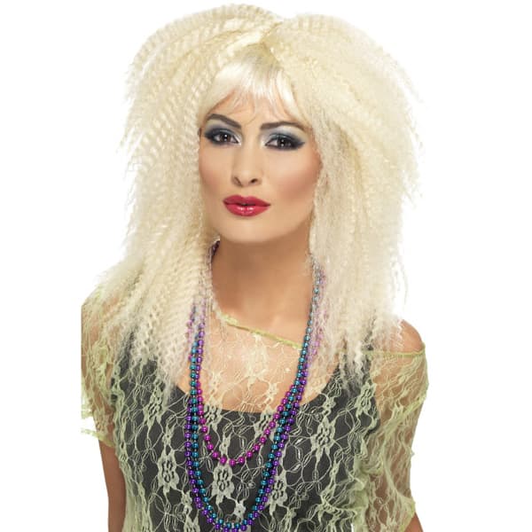 Blonde 80s Trademark Crimp Wig