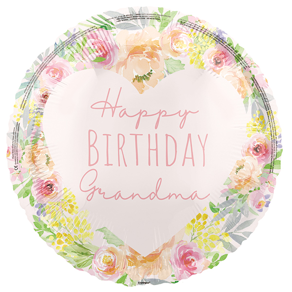 18" Happy Birthday Grandma Foil Balloons