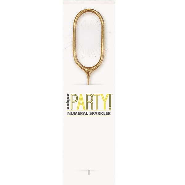 7" Gold Glitz Number 0 Sparklers
