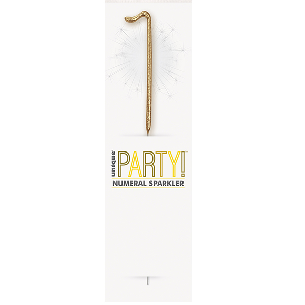 7" Gold Glitz Number 1 Sparklers