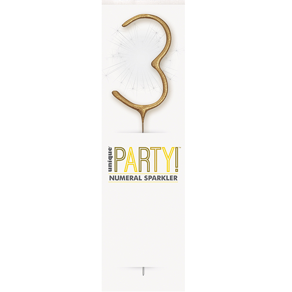 7" Gold Glitz Number 3 Sparklers