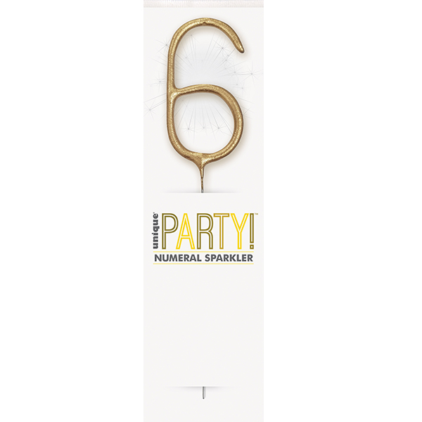 7" Gold Glitz Number 6 Sparklers