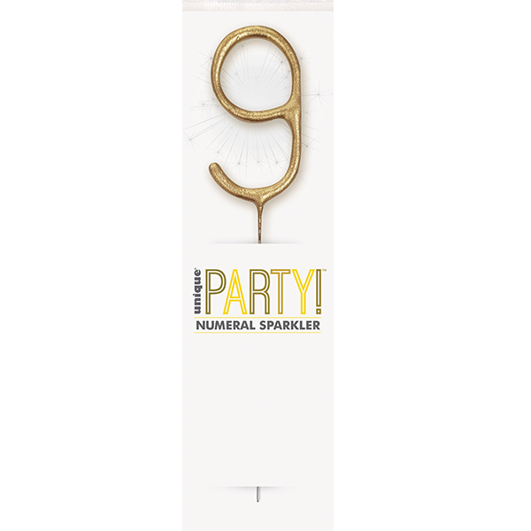 7" Gold Glitz Number 9 Sparklers