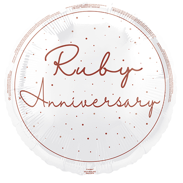 18" Ruby Anniversary Foil Balloons