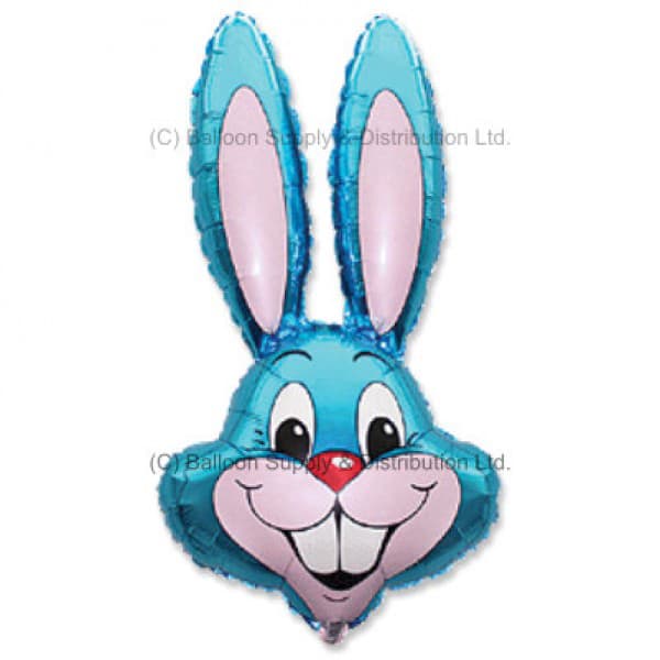(image for) 35" Blue Rabbit Head Supershape Balloons