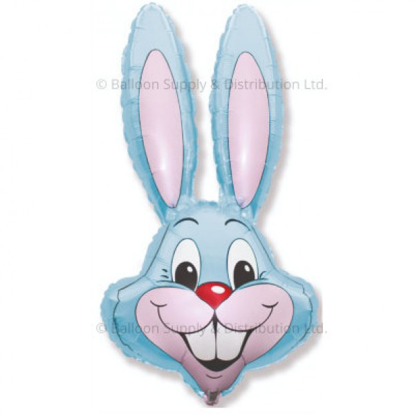 (image for) 35" Pastel Baby Blue Rabbit Head Supershape Balloons