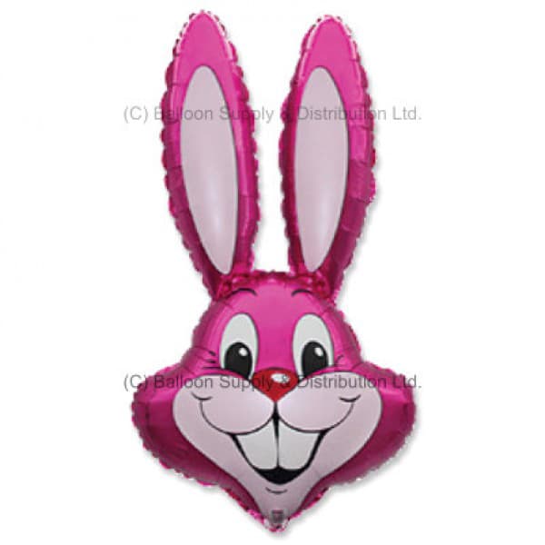 (image for) 35" Dark Pink Rabbit Head Supershape Balloons