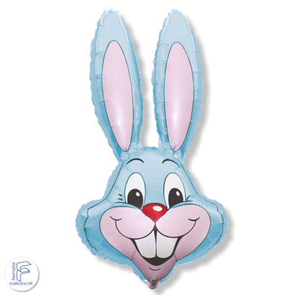 (image for) 16" Pastel Blue Rabbit Head Air Fill Balloons