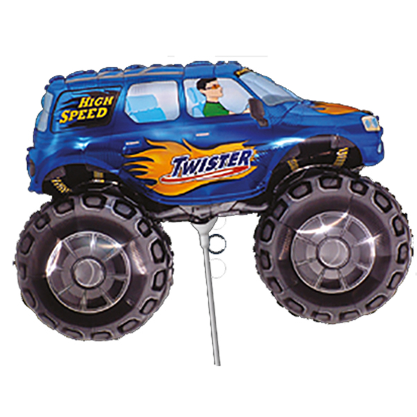 (image for) 10" Blue Big Wheels Monster Truck Air Fill Foil Balloons