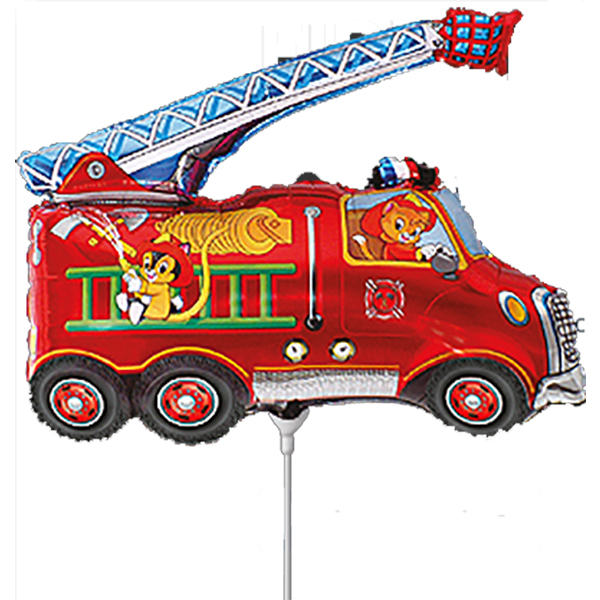 (image for) 13" Red Fire Engine Air Fill Foil Balloons