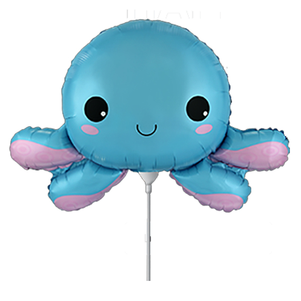 (image for) 9" Happy Octopus Air Fill Foil Balloons