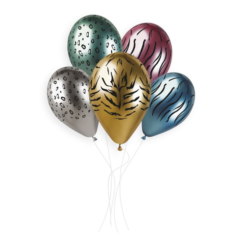 13" Shiny Safari Theme Latex Balloons 25pk