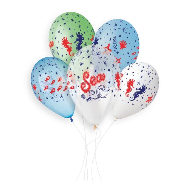 13" Under the Sea Assorted Latex Balloons 50pk