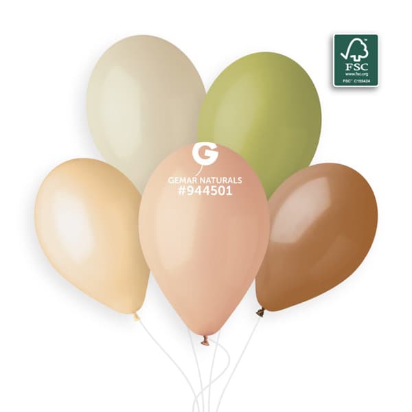 13" Classic Naturals Assorted Latex Balloons 50pk