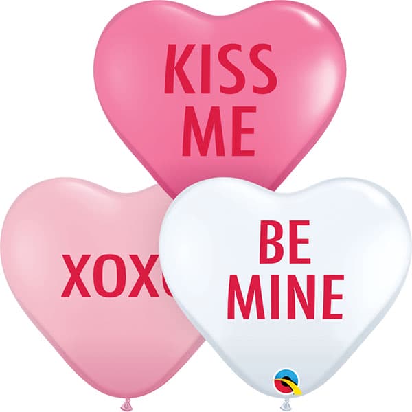 11" Heart Expressions Latex Balloons 50pk