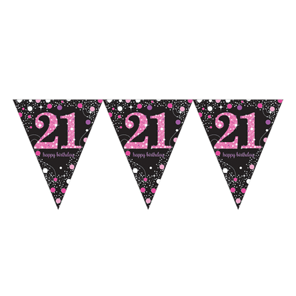 Pink Celebration 21st Birthday Bunting