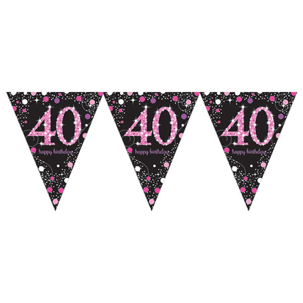 Pink Celebration 40th Birthday Bunting