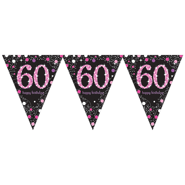 Pink Celebration 60th Birthday Bunting